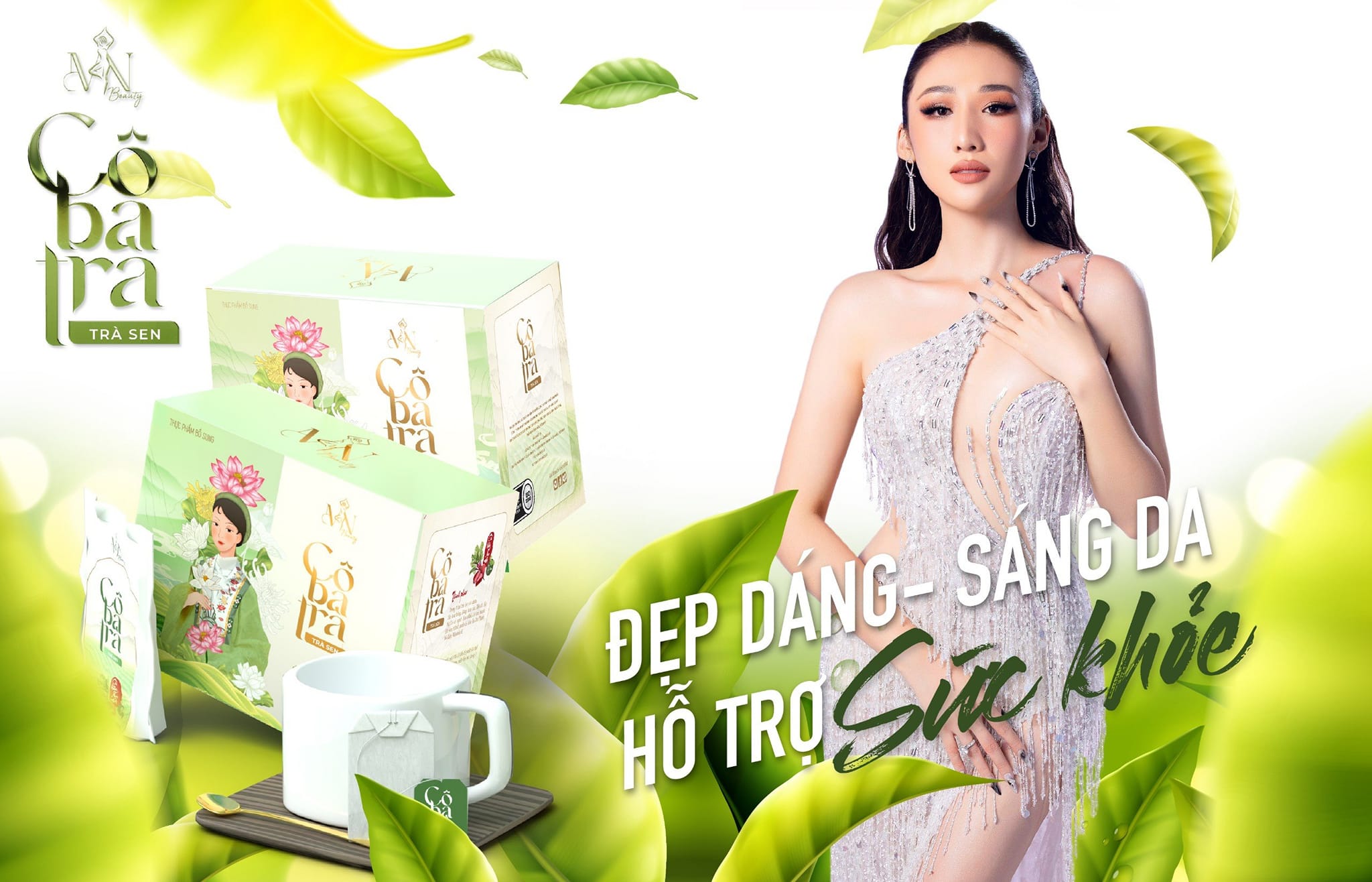 Cô Ba Trà 10 vị đông y giảm mỡ bụng mỡ máu gan nhiễm mỡ