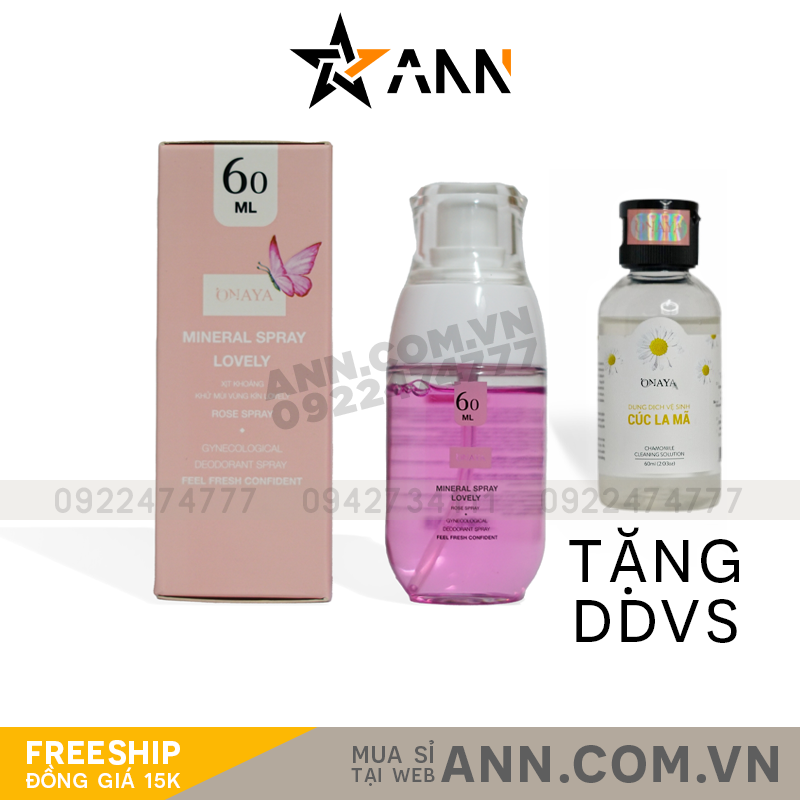 Xịt Khoáng Khử Mùi Vùng Kín Onaya Minaral Spray Lovely điểm cho sự the mát thơm sạch cô bé Xịt Khoáng Khử Mùi Vùng Kín Onaya Minaral Spray Lovely điểm cho sự the mát thơm sạch cô bé