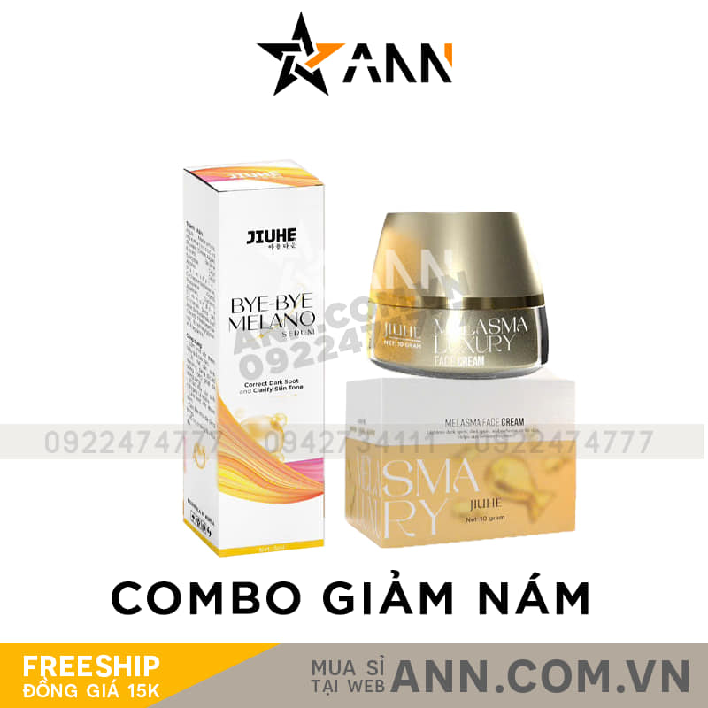 Combo Giảm Nám Kem Face Melasma Luxury và Serum Bye Bye Melano Jiuhe Thanh Tô Cosmetics Combo Giảm Nám Kem Face Melasma Luxury và Serum Bye Bye Melano Jiuhe Thanh Tô Cosmetics