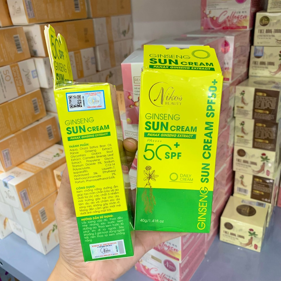Kem Chống Nắnɡ Nhân Sâm Thanh Nhi Nikos Beauty Phiên Bản Mới 40g Kem Chống Nắnɡ Nhân Sâm Thanh Nhi Nikos Beauty Phiên Bản Mới 40g