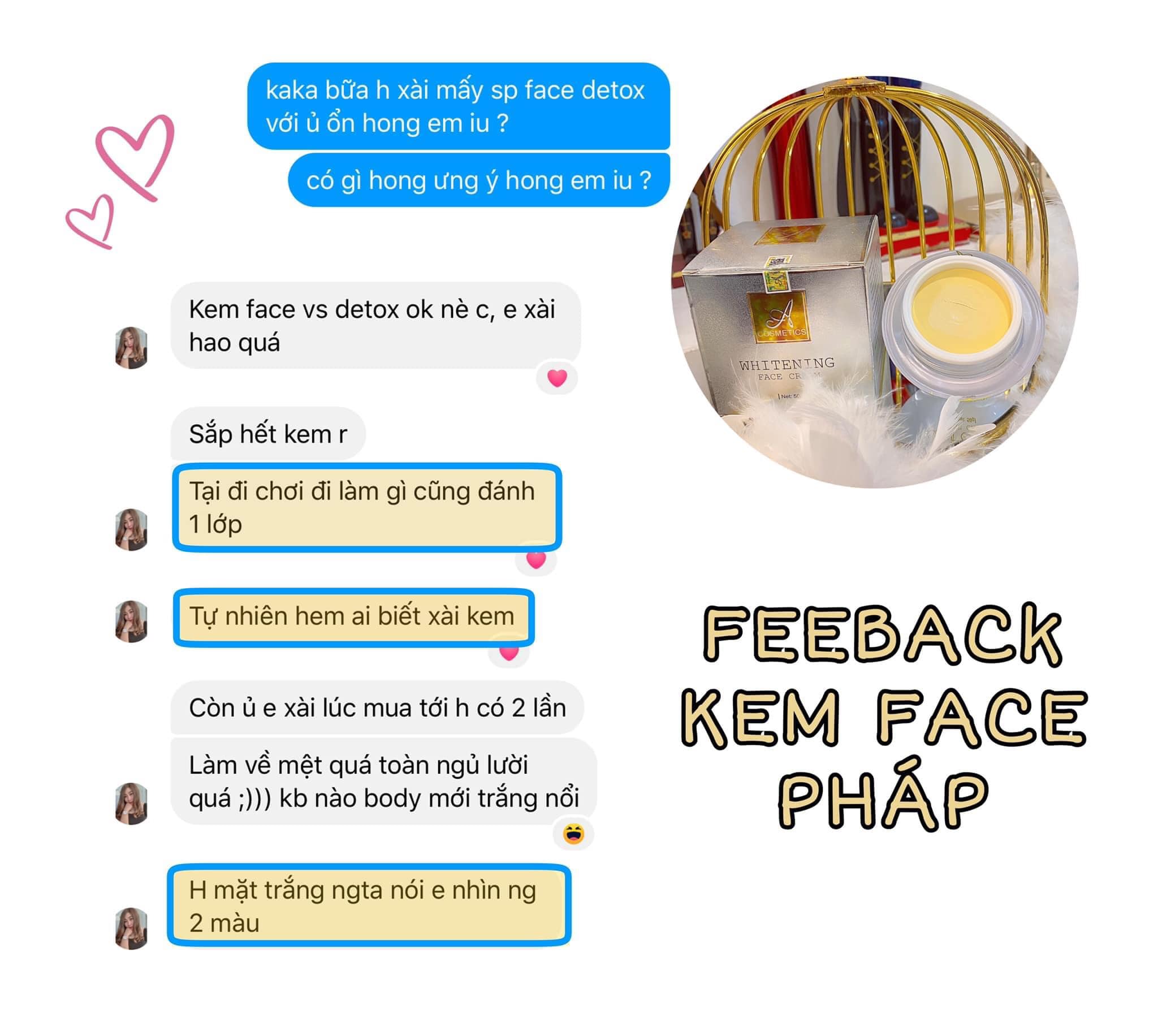 Phản hồi khách hàng về kem face Pháp 2020