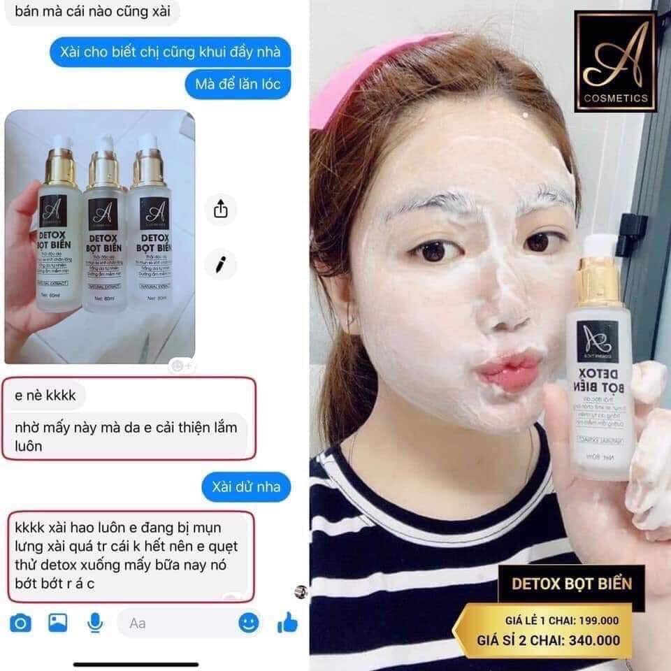 DETOX BỌT BIỂN thải độc, sạch da, hút chì, bụi bẩn, thu nhỏ LCL