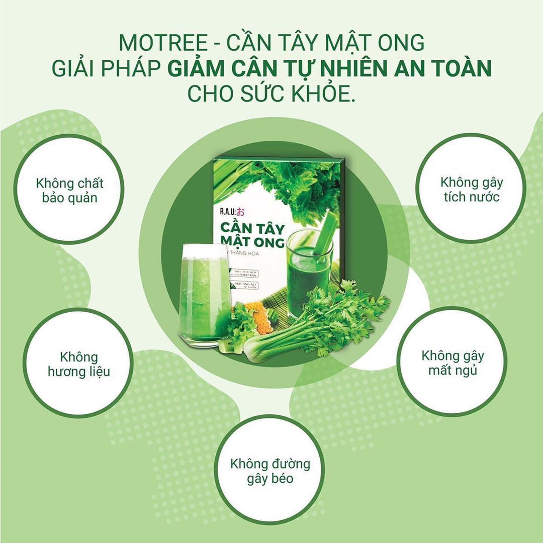 Nước cần tây mật ong Motree - thức uống diệu kỳ giúp bạn lấy lại vóc dáng mơ ước