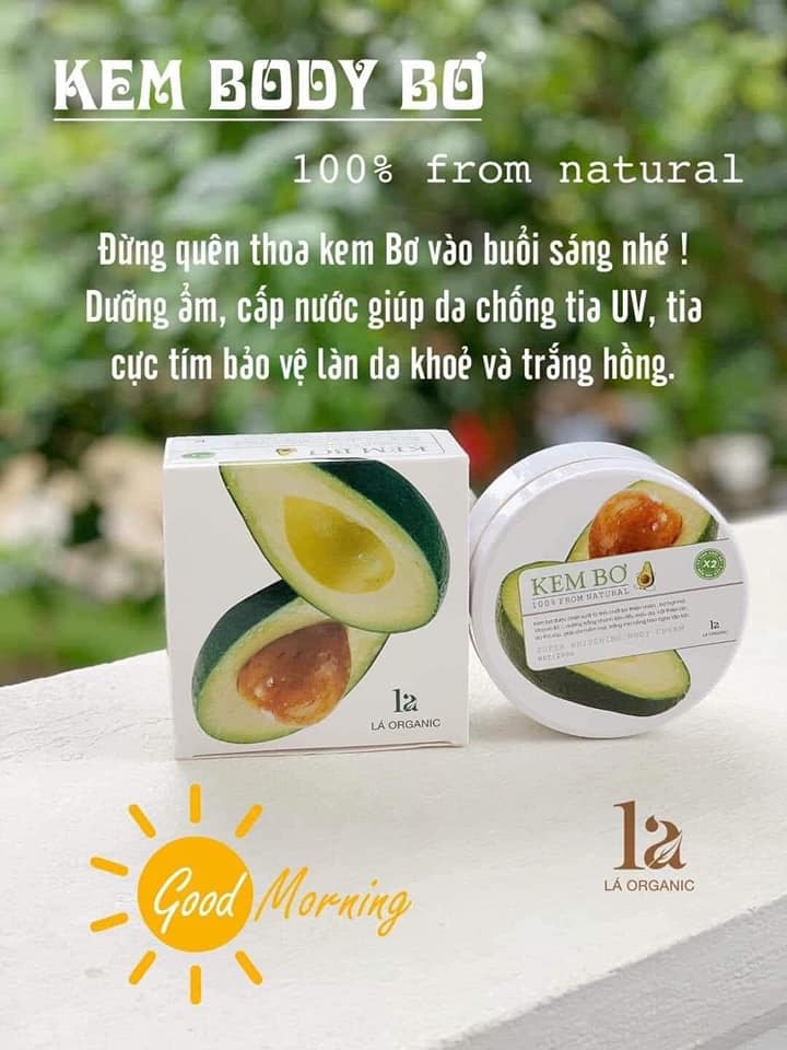 Kem Body Bơ được chiết suất hoàn toàn 100% thành phần tự nhiên