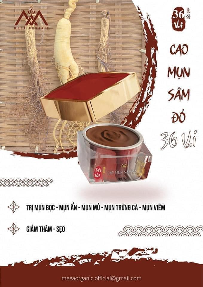 Cao mụn sâm đỏ điều trị mụn - gom cồi mụn & đẩy nhân mụn ẩn