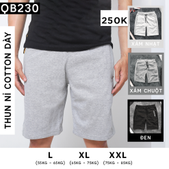 Quần Short Nam Vải Nỉ Cotton Cao Cấp - QB230